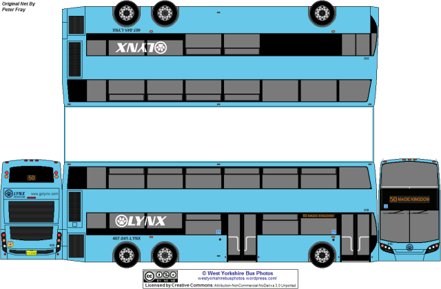 Fictional! Adl Alexander Enviro 500 in the Lynx Orlando Light Blue Livery – blank net made by Peter Fray and livery and logos done by me (West Yorkshire Bus Photos) – © West Yorkshire Bus Photos
